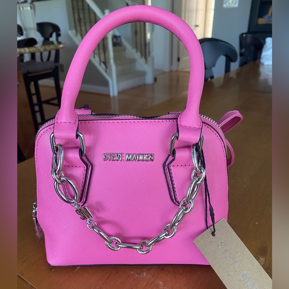 Steve Madden Handbags - Steve Madden BFaith Chain Purse Bright Pink